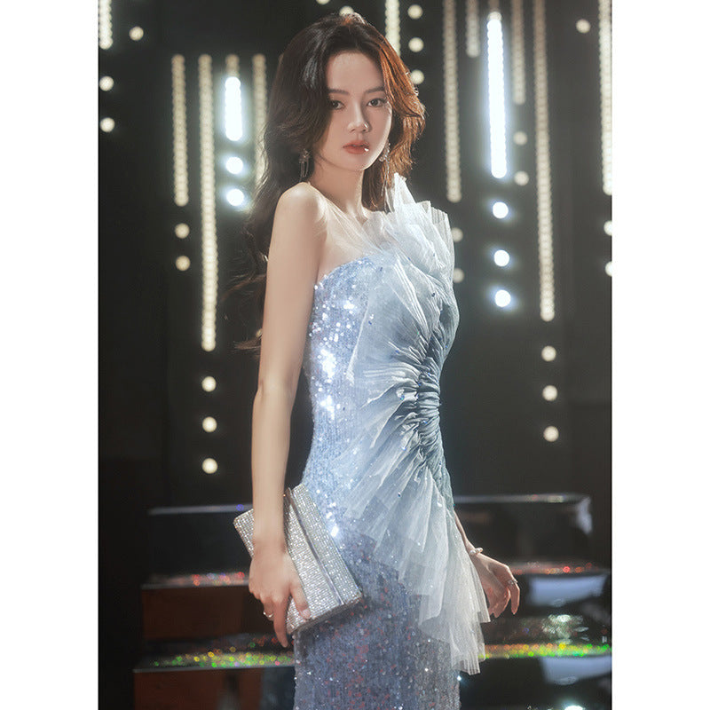 Women Sparkly Long Evening Dress Elegant Mermaid Prom Dress 37 - JulyProm