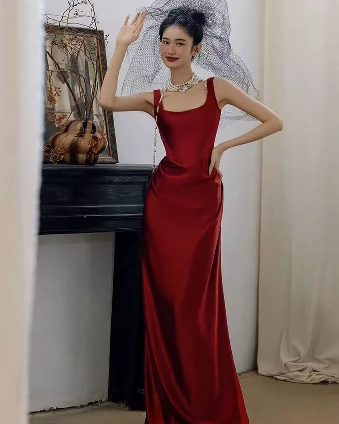 Elegant Red A Line Birthday Party Dress Formal Prom Dress J2889
