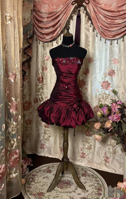 Sexy Deep V Halter A Line Homecoming Dress Purple Cocktail Dress J7496