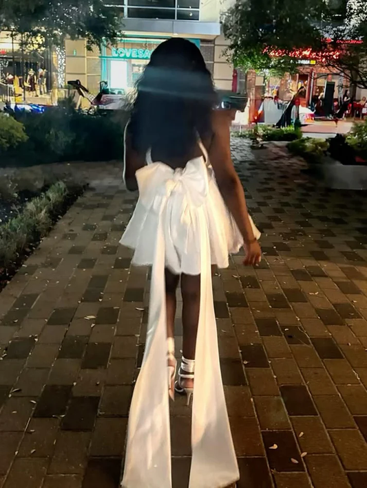 White A Line Homecoming Dress Short Party Dress J7492