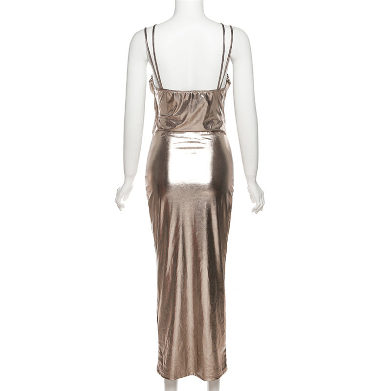 Sexy Slim-fit Hip-hugging Dress with Spaghetti Straps 1985
