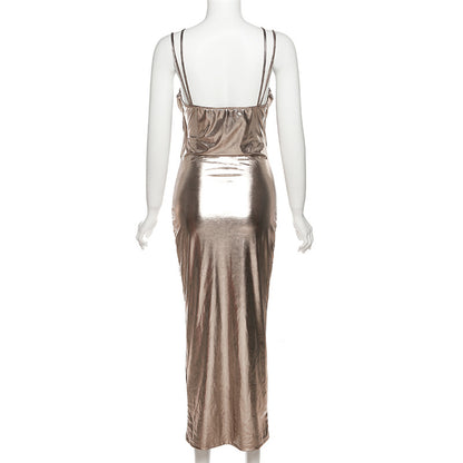 Sexy Slim-fit Hip-hugging Dress with Spaghetti Straps 1985