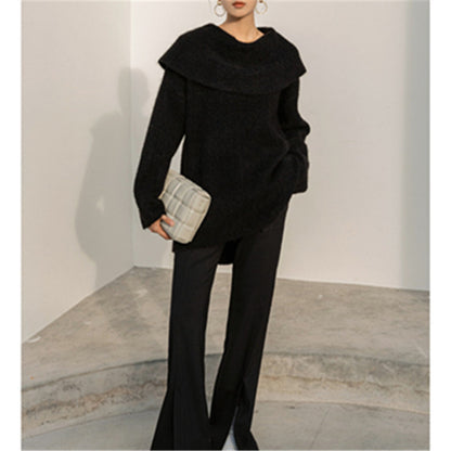 Off The Shoulder New Autumn and Winter Lazy Style Sweater Bottoming Sweater 1903