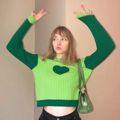 Women Autumn and Winter Round Neck Long Sleeves Knitted Sweater 1639