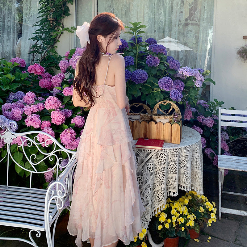 Women's Summer Fairy Princess Dress French Style Sweet Dress 782