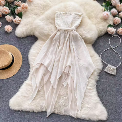 Fairy Tube Top Dress Summer Irregular Short Skirt 1187