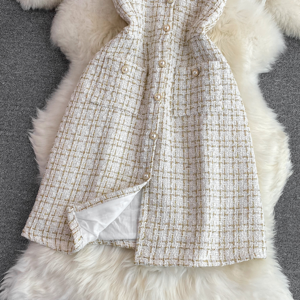 Retro Elegant Sleeveless Plaid A Line Dress for Girl 1502
