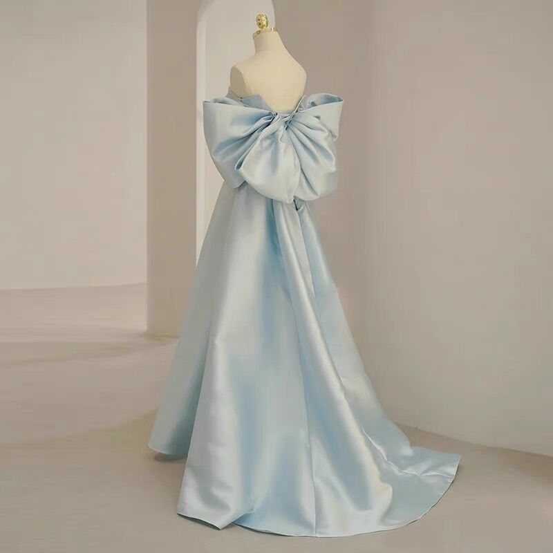 Off The Shoulder Blue A Line Long Prom Dress Birthday Party Dress J3073