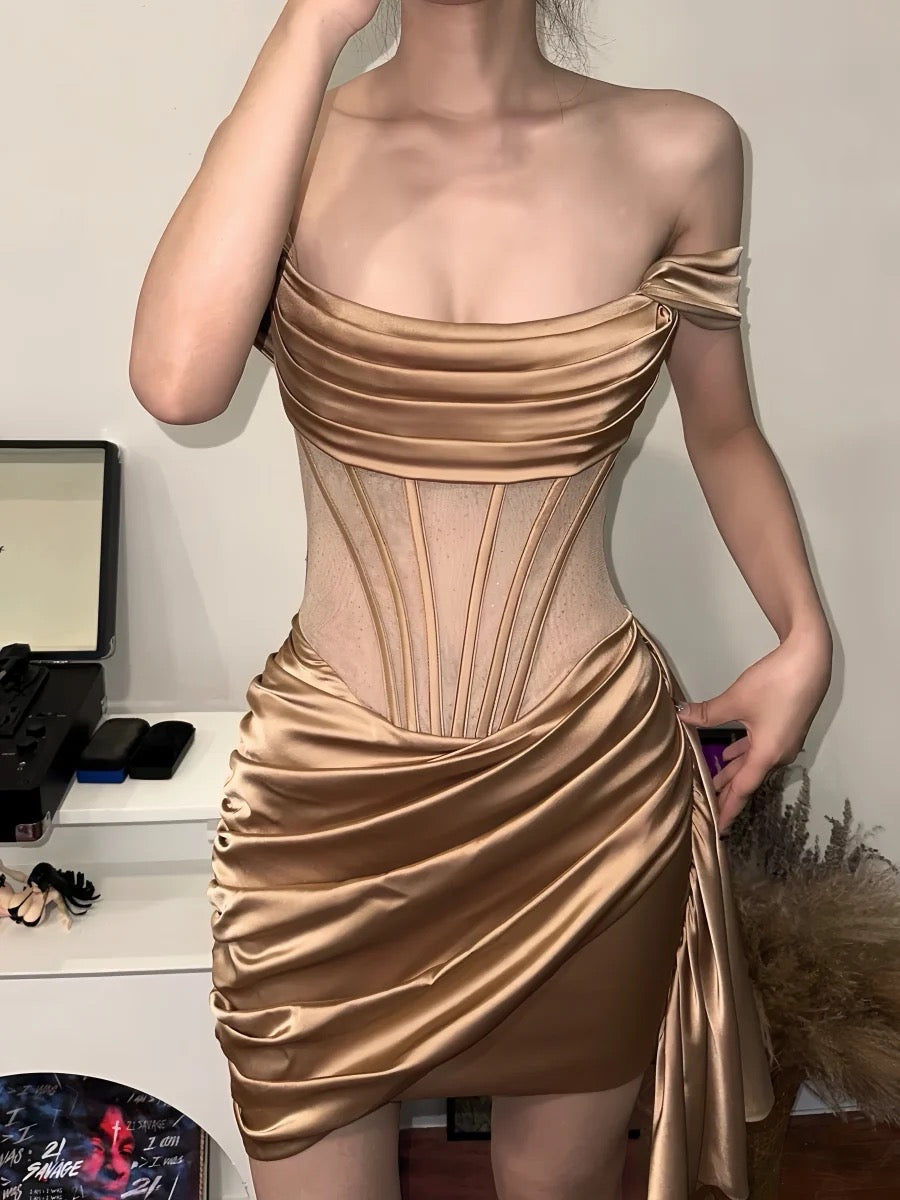 Off The Shoulder Sheath Homecoming Dress Short Prom Dress J3672