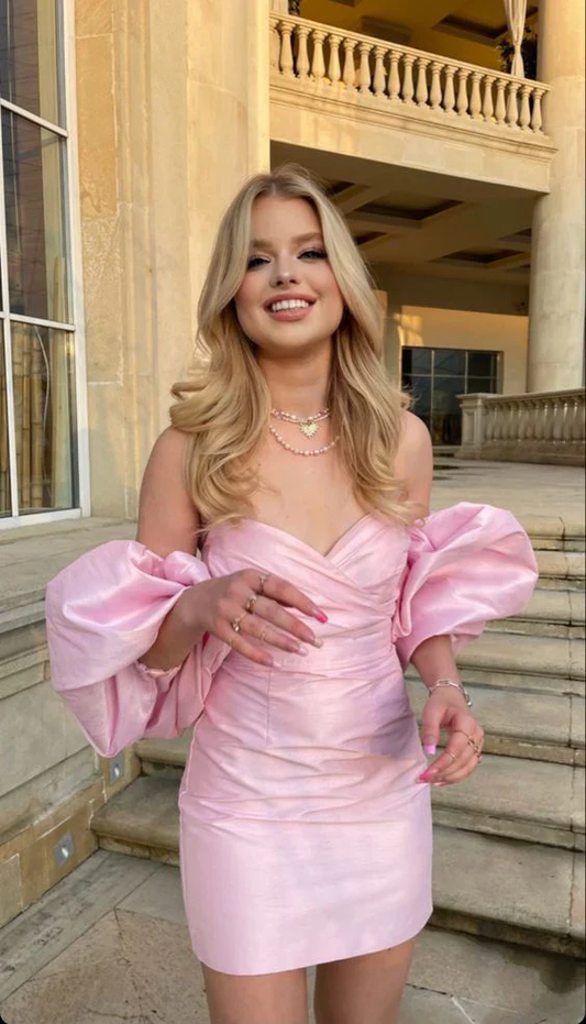 Pink Sheath Homecoming Dress Party Dress Birthday Dress J3984